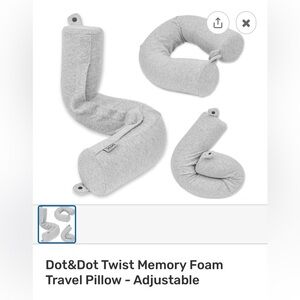 Gray Twist Memory Foam Travel Pillow